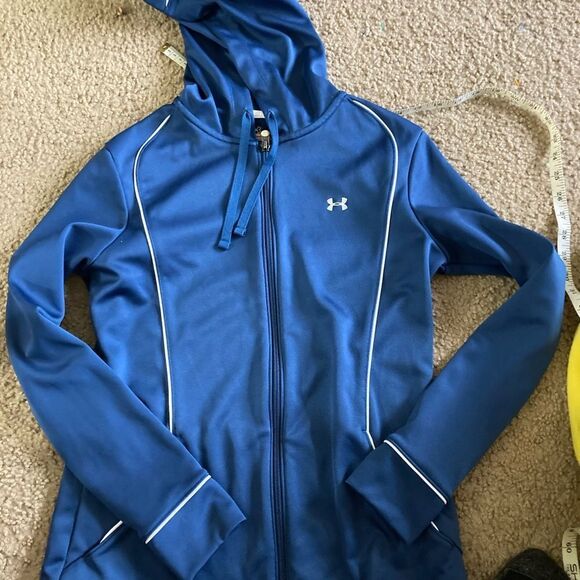 Womens Blue Under Armour Zip Up Jacket Hoodie Sweatshirt - Picture 1 of 5